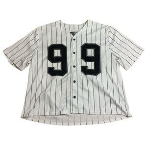 URBN IDNTY White Pinstripe #99 Mesh Baseball Jersey - Large